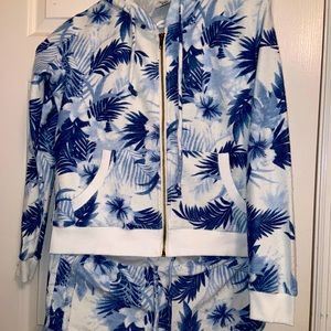Blue Tropical Print Set